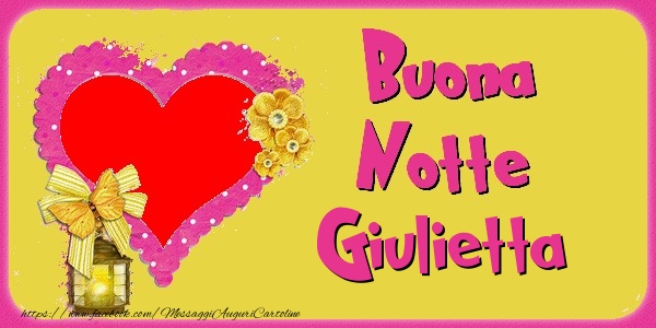  Cartoline di buonanotte - Cuore & Fiori & 1 Foto & Cornice Foto | Buona Notte Giulietta