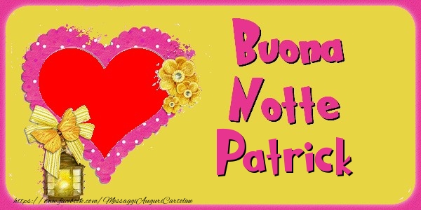 Cartoline di buonanotte - Cuore & Fiori & 1 Foto & Cornice Foto | Buona Notte Patrick