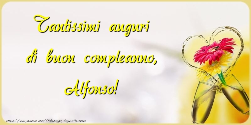 Cartoline di compleanno - Champagne & Fiori | Tantissimi auguri di buon compleanno, Alfonso