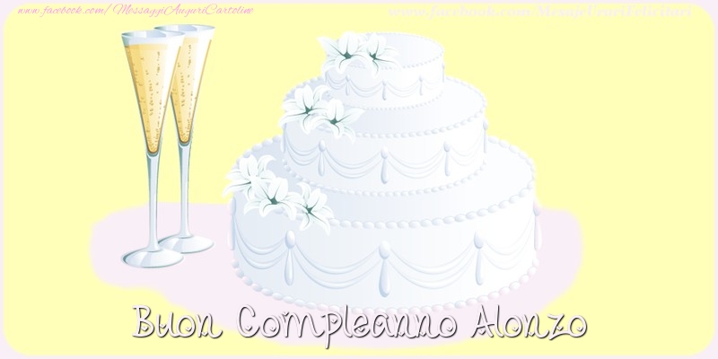  Cartoline di compleanno - Champagne & Torta | Buon compleanno Alonzo