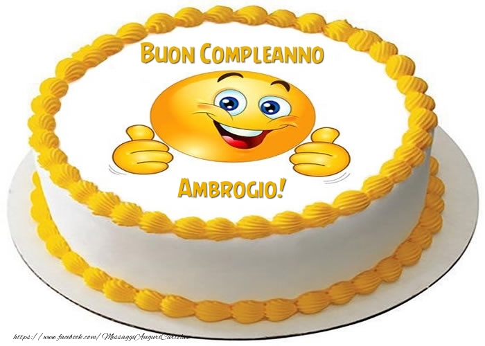  Cartoline di compleanno -  Torta Buon Compleanno Ambrogio!