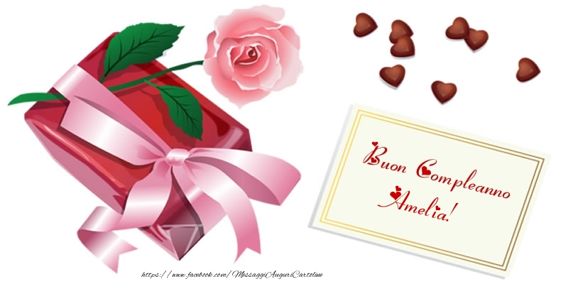  Cartoline di compleanno - Cuore & Fiori & Rose | Buon Compleanno Amelia!