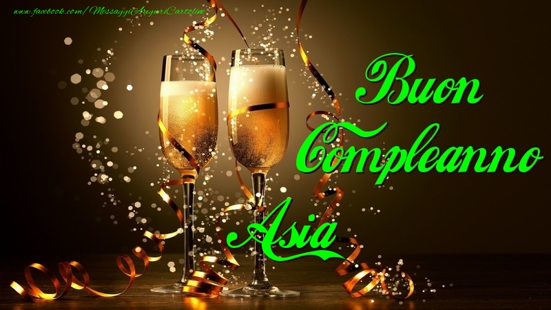  Cartoline di compleanno - Champagne | Buon Compleanno Asia