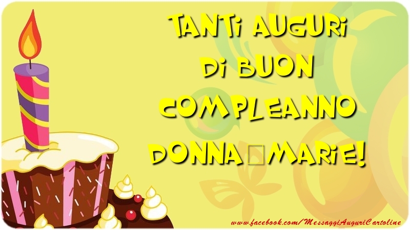 Cartoline di compleanno - Palloncini & Torta | Tanti Auguri di Buon Compleanno Donna-Marie