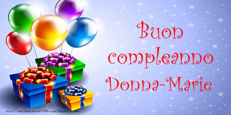 Cartoline di compleanno - Palloncini & Regalo | Buon compleanno Donna-Marie