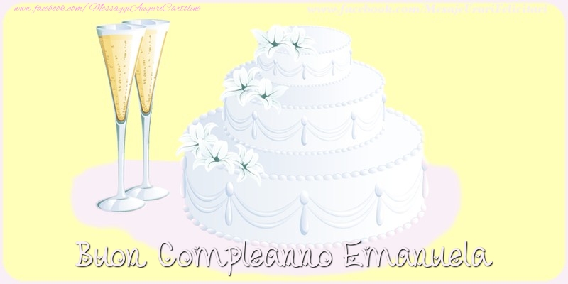  Cartoline di compleanno - Champagne & Torta | Buon compleanno Emanuela