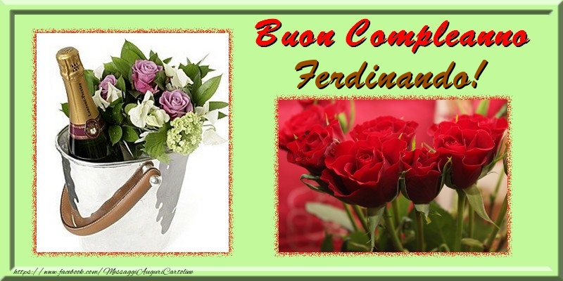  Cartoline di compleanno - Fiori & 1 Foto & Cornice Foto | Buon Compleanno Ferdinando