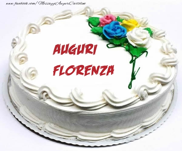 Cartoline di compleanno - Rose & Torta | Auguri Florenza