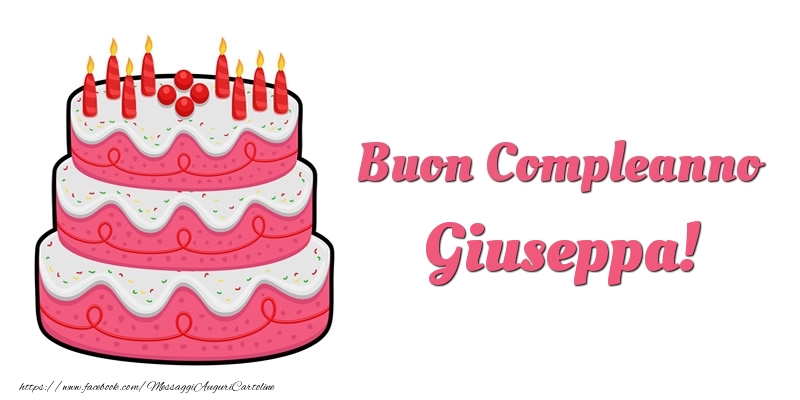  Cartoline di compleanno -  Torta Buon Compleanno Giuseppa