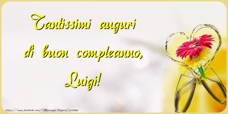  Cartoline di compleanno - Champagne & Fiori | Tantissimi auguri di buon compleanno, Luigi