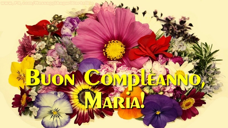  Cartoline di compleanno - Fiori & Mazzo Di Fiori | Buon compleanno, Maria!