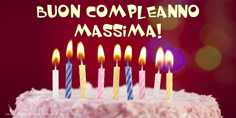 Cartoline di compleanno -  Torta - Buon compleanno, Massima!