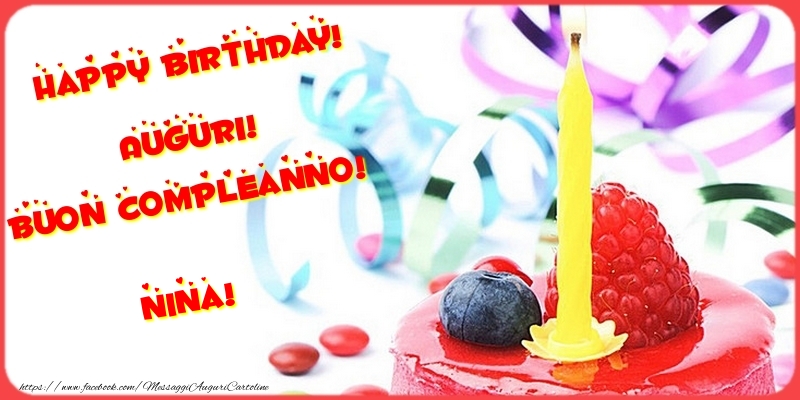 Cartoline di compleanno - Torta | Happy birthday! Auguri! Buon Compleanno! Nina