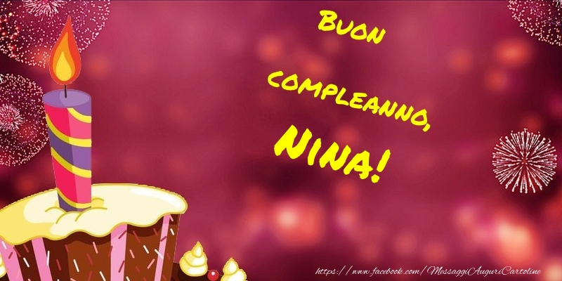 Cartoline di compleanno - Torta | Buon compleanno, Nina
