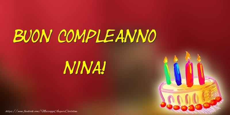  Cartoline di compleanno - Torta | Buon Compleanno Nina!