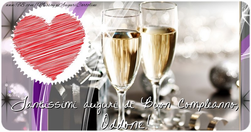  Cartoline di compleanno - Champagne & Regalo & 1 Foto & Cornice Foto | Tantissimi auguri di Buon Compleanno, Oddone
