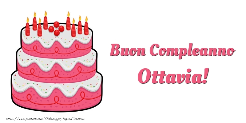  Cartoline di compleanno -  Torta Buon Compleanno Ottavia