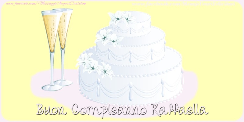  Cartoline di compleanno - Champagne & Torta | Buon compleanno Raffaella
