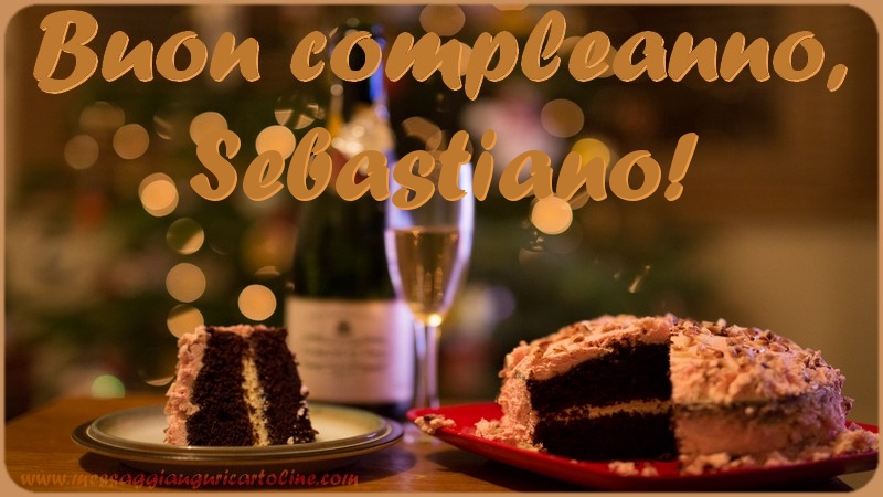  Cartoline di compleanno - Champagne & Torta | Buon compleanno, Sebastiano