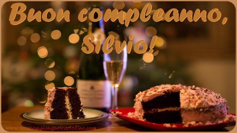  Cartoline di compleanno - Champagne & Torta | Buon compleanno, Silvio