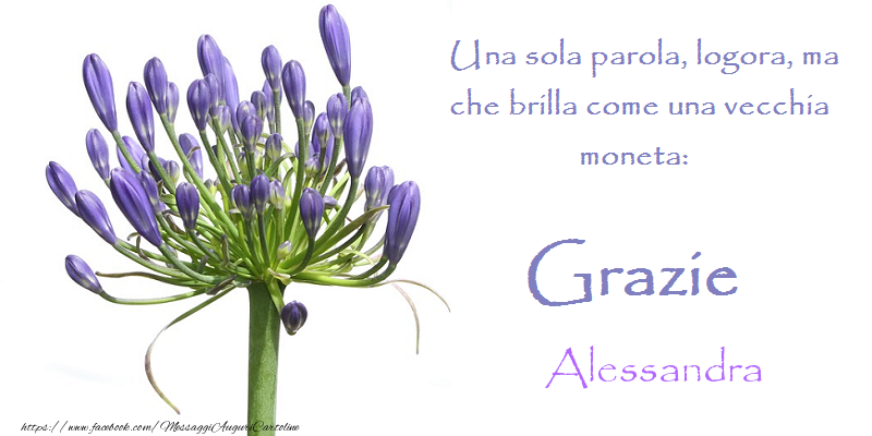 Cartoline di grazie - Grazie Alessandra