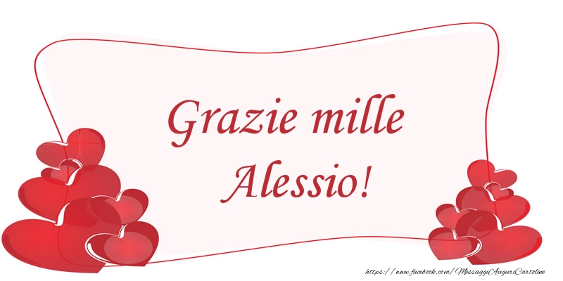 Cartoline di grazie - Cuore | Grazie mille Alessio!