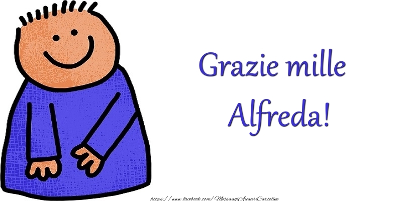 Cartoline di grazie - Grazie Alfreda