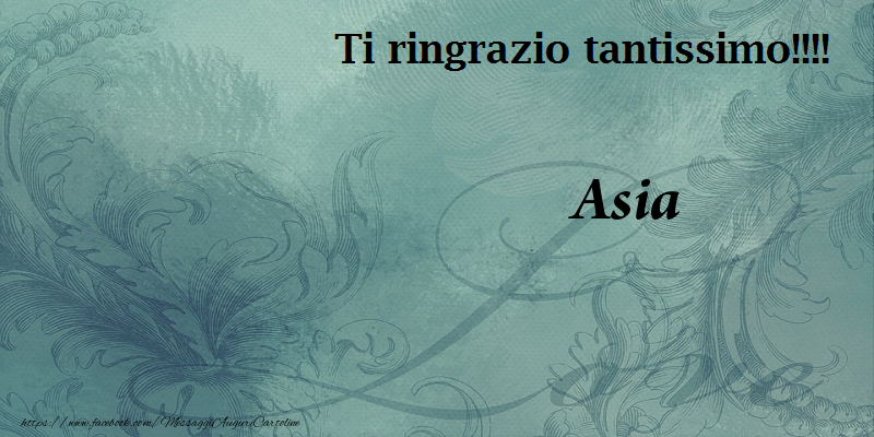 Cartoline di grazie - Fiori | Ti ringrazzio Asia