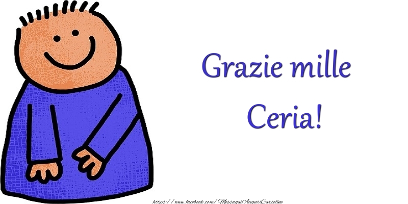 Cartoline di grazie - Grazie Ceria