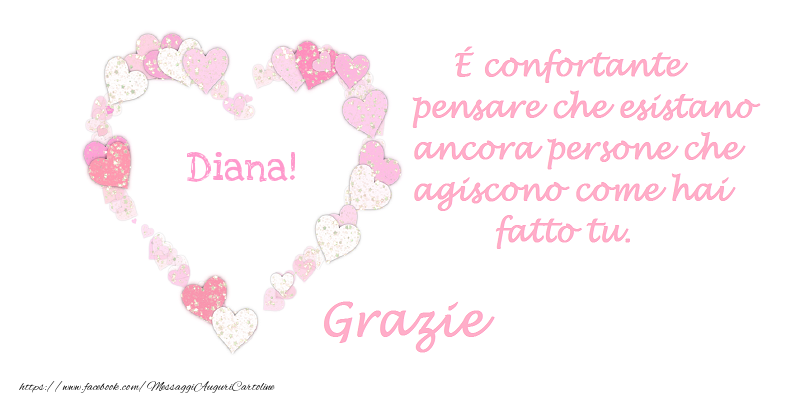 Cartoline di grazie - Cuore | Grazie Diana