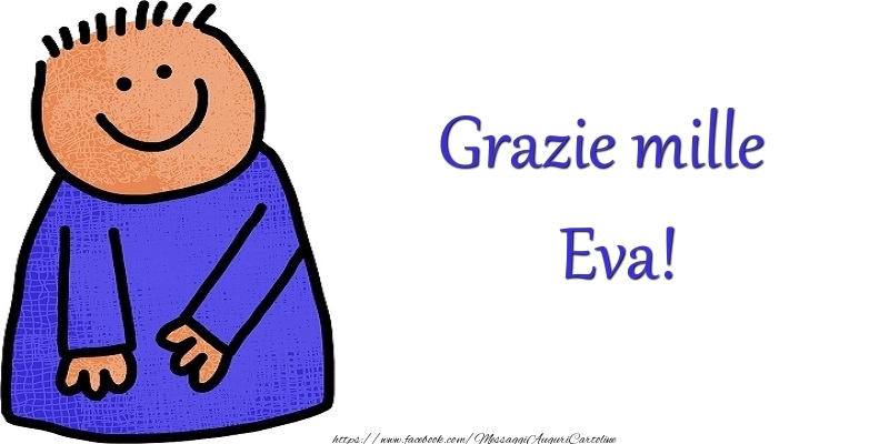 Cartoline di grazie - Grazie Eva