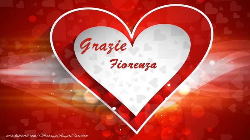 Cartoline di grazie - Cuore | Grazie Fiorenza