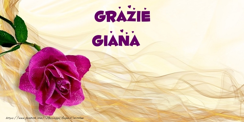 Cartoline di grazie - Fiori | Grazie Giana