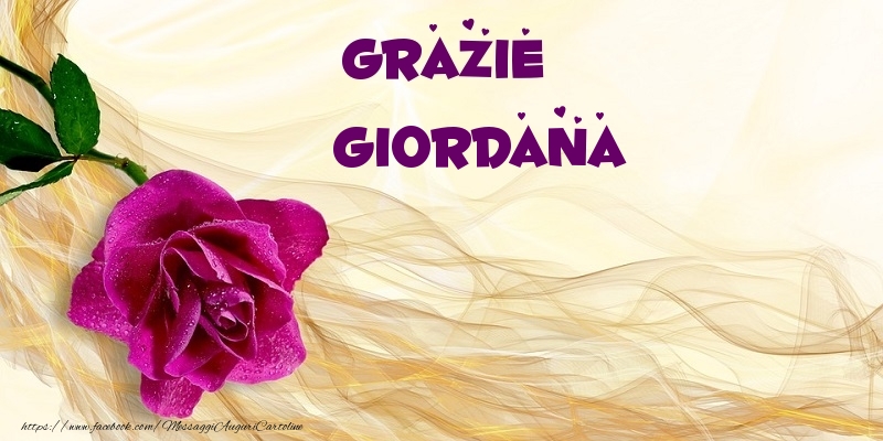 Cartoline di grazie - Fiori | Grazie Giordana