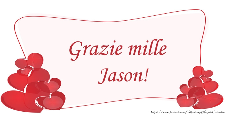 Cartoline di grazie - Cuore | Grazie mille Jason!