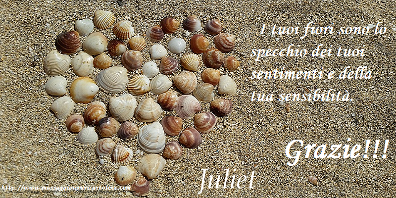 Cartoline di grazie - Cuore | Grazie Juliet