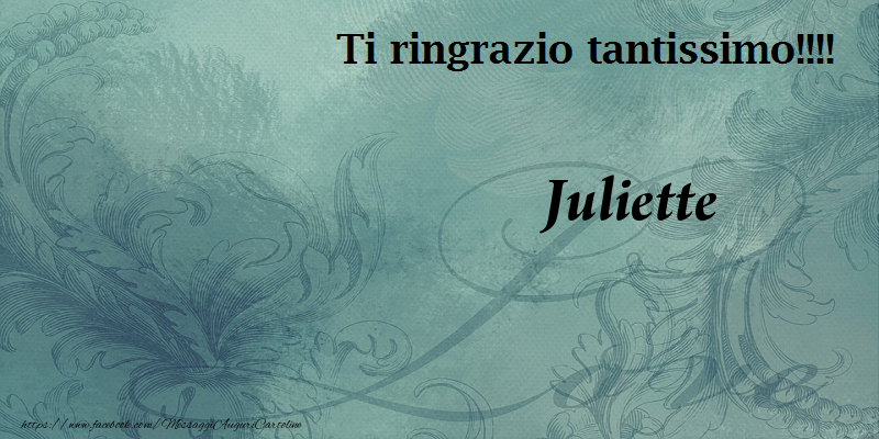 Cartoline di grazie - Ti ringrazzio Juliette