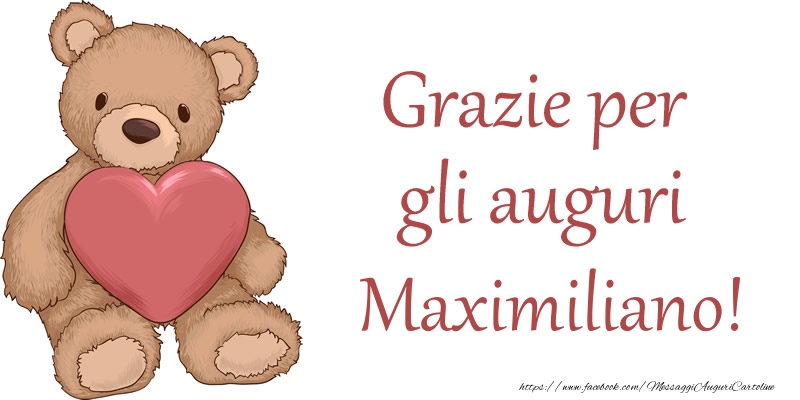 Cartoline di grazie - Grazie per gli auguri Maximiliano!