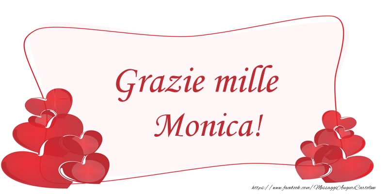  Cartoline di grazie - Cuore | Grazie mille Monica!