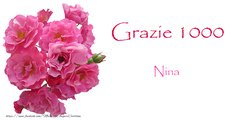  Cartoline di grazie - Fiori | GRAZIE 1000 Nina