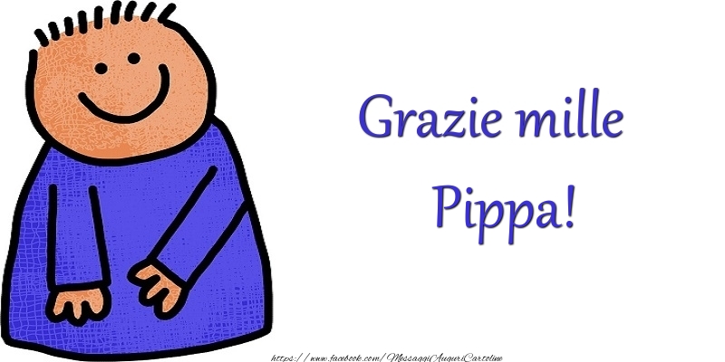 Cartoline di grazie - Grazie Pippa