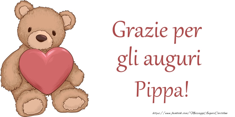 Cartoline di grazie - Grazie per gli auguri Pippa!