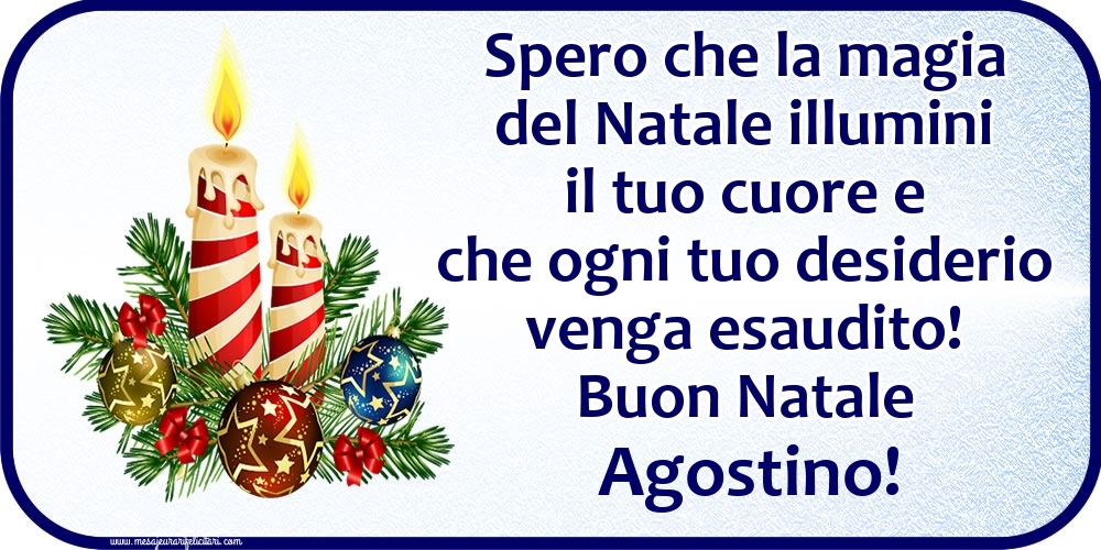  Cartoline di Natale - Candele & Palle Di Natale | Buon Natale Agostino!