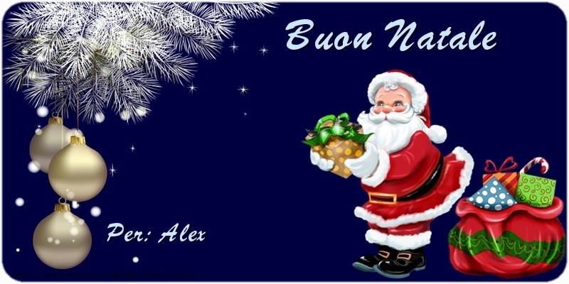  Cartoline di Natale - Albero Di Natale & Babbo Natale & Palle Di Natale & Regalo | Buon Natale Alex