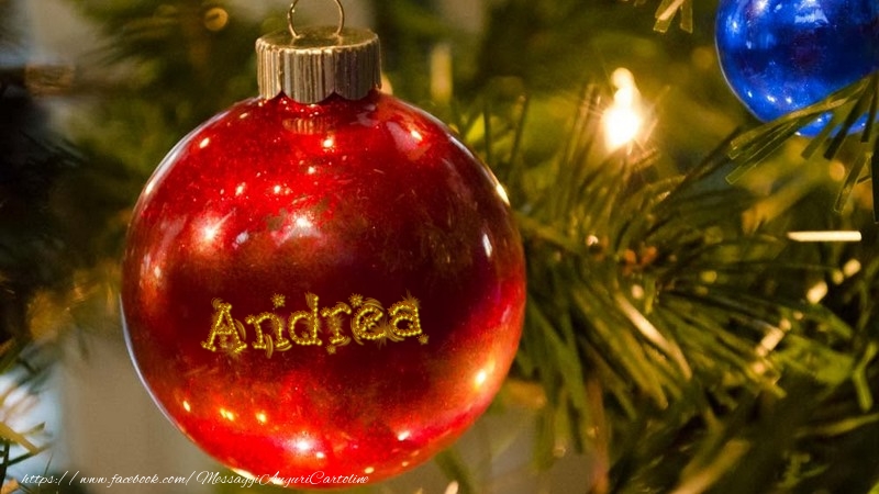  Cartoline di Natale - Palle Di Natale | Il tuo nome sul globo di Natale Andrea