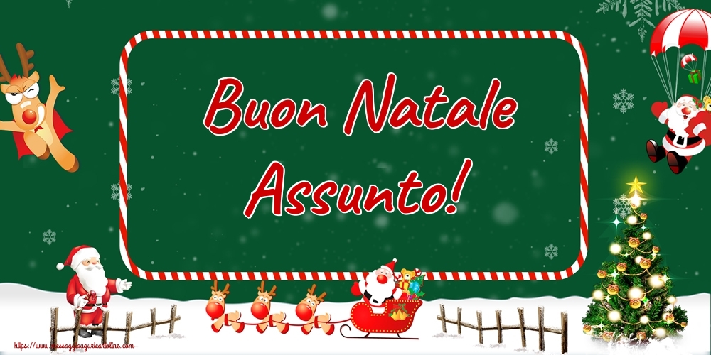  Cartoline di Natale - Albero Di Natale & Babbo Natale & Renna | Buon Natale Assunto!