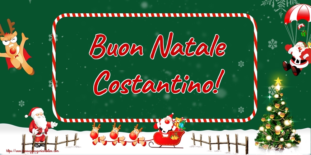  Cartoline di Natale - Albero Di Natale & Babbo Natale & Renna | Buon Natale Costantino!