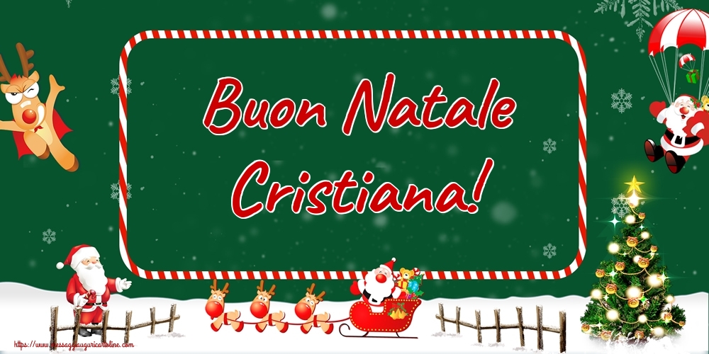  Cartoline di Natale - Albero Di Natale & Babbo Natale & Renna | Buon Natale Cristiana!