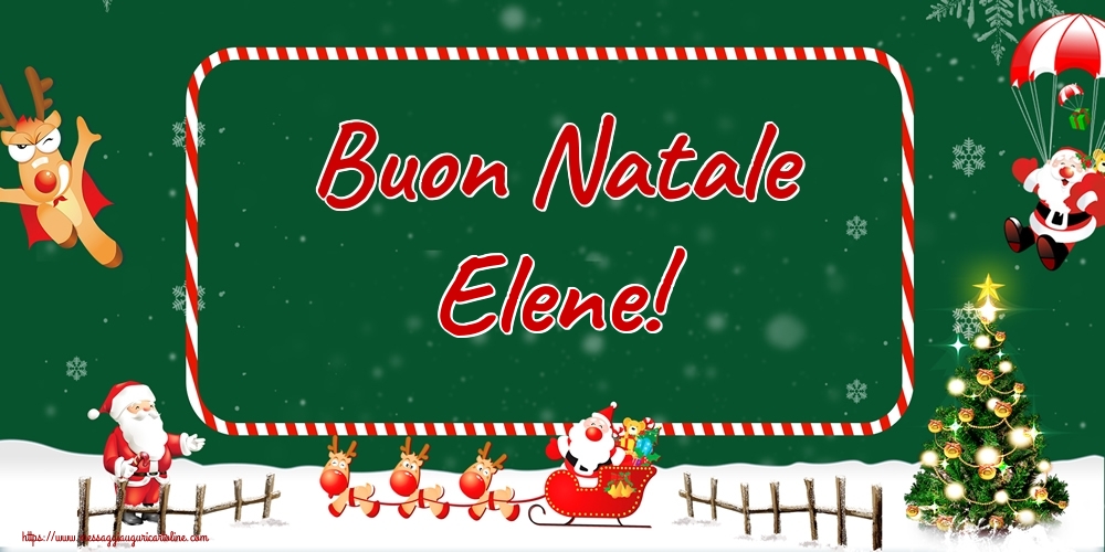  Cartoline di Natale - Albero Di Natale & Babbo Natale & Renna | Buon Natale Elene!