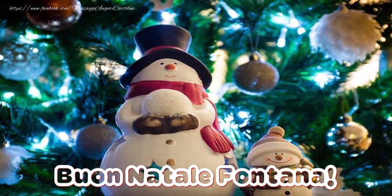 Cartoline di Natale - Pupazzo Di Neve | Buon Natale Fontana!